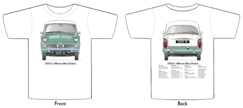 Hillman Minx IIIA Deluxe 1959-61 T-shirt Front & Back